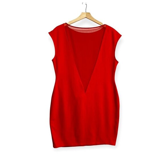 Victor Glemaud Cap Sleeve Bodycon Mini Dress, Red, Size XL, New with tag - Picture 4 of 16